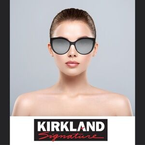 NIB Kirkland KS17 M49 Women’s Cat Eye POLARIZED crystal/black UV 400 Sunglasses
